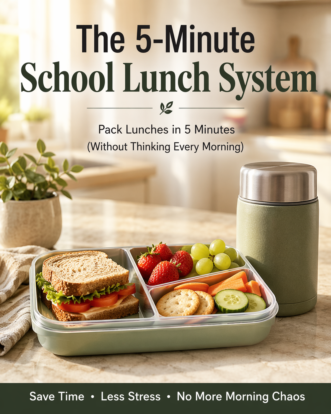 Free 5-Minute School Lunch System guide cover